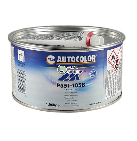 P551-1058/E2K Szpachla poliestrowa, z aluminium + aktywator, 2kg